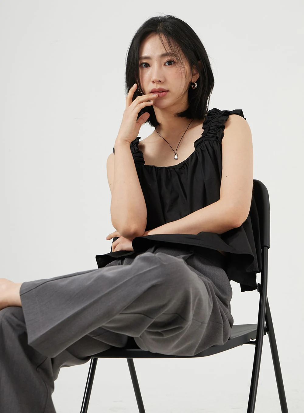 Basic Tailored Pants OM328 - Image 10