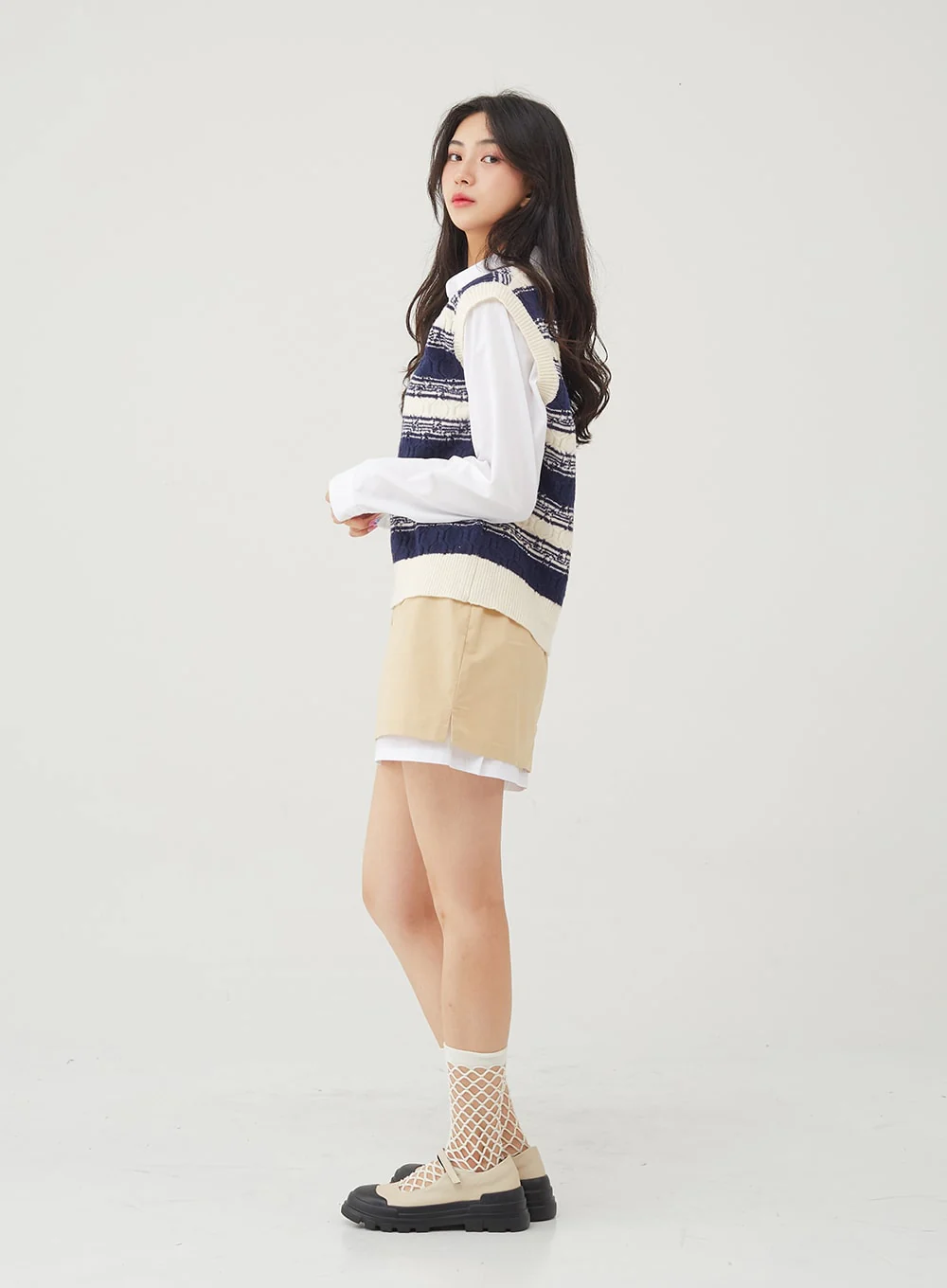 Basic Tone Down Color Crop Shirt BG23 - Image 28