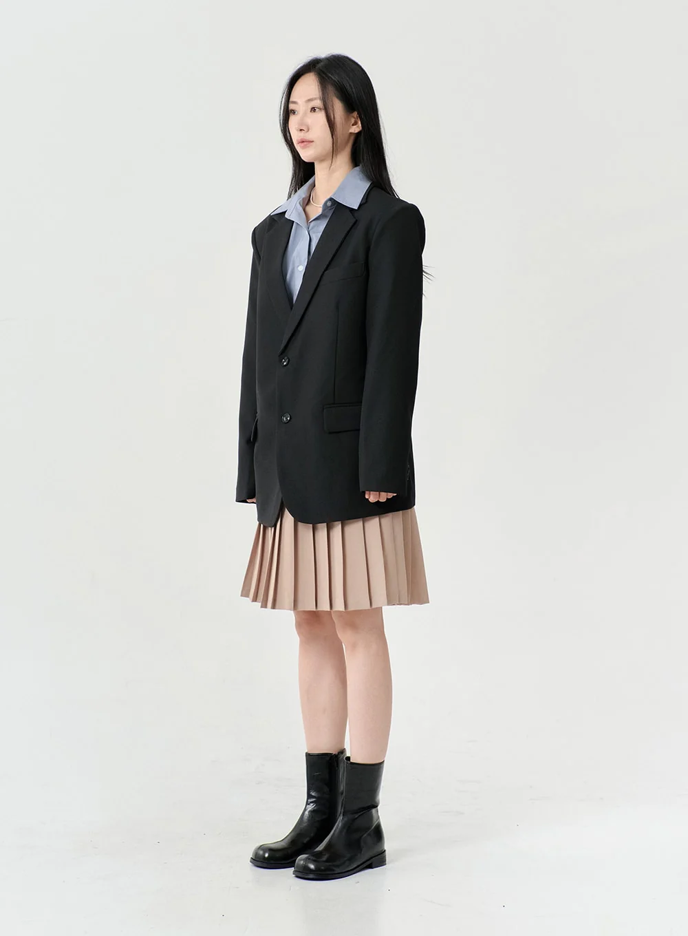 Basic Two Button Blazer with Pocket OS06 - Image 13