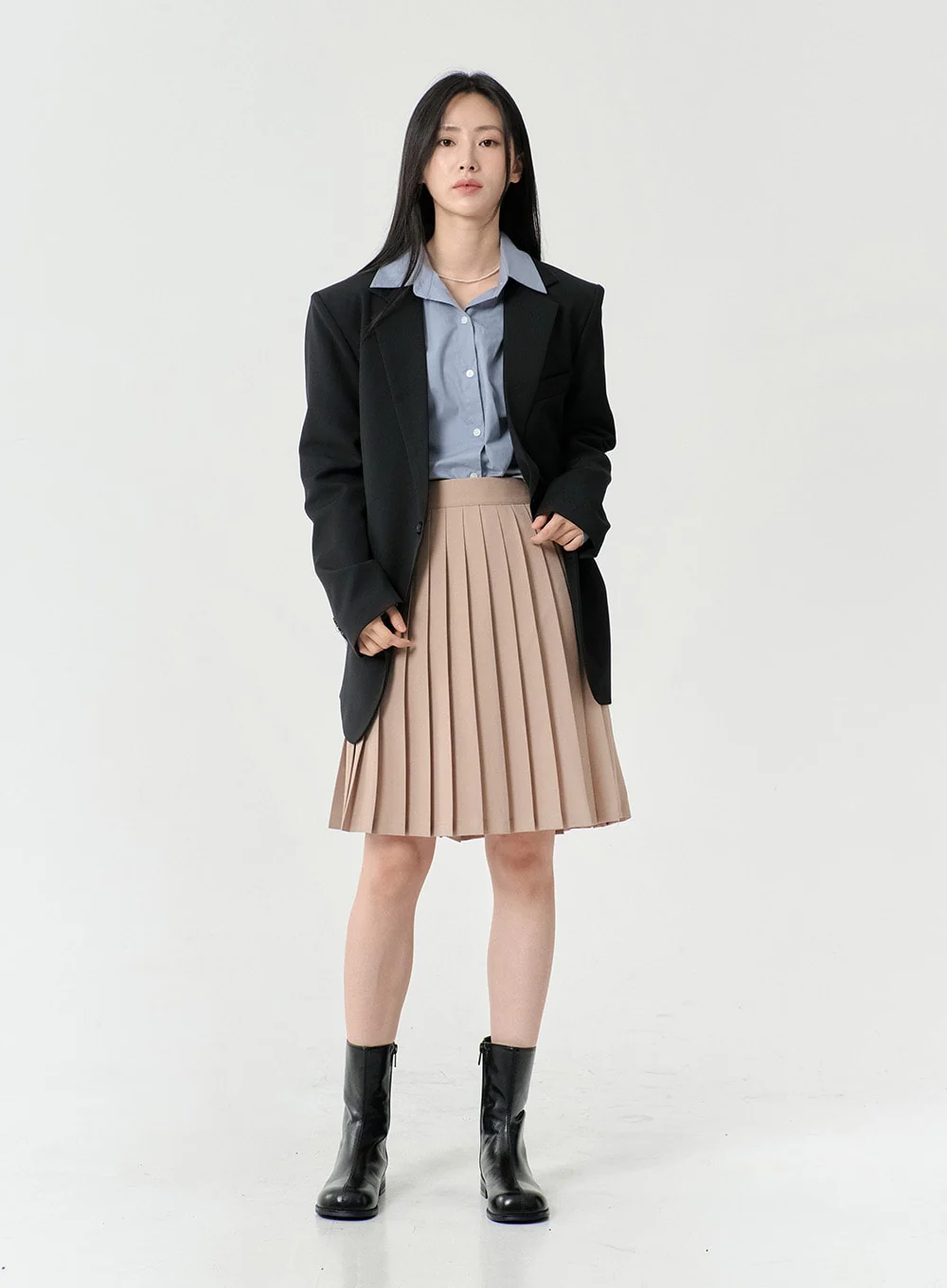 Basic Two Button Blazer with Pocket OS06 - Image 2
