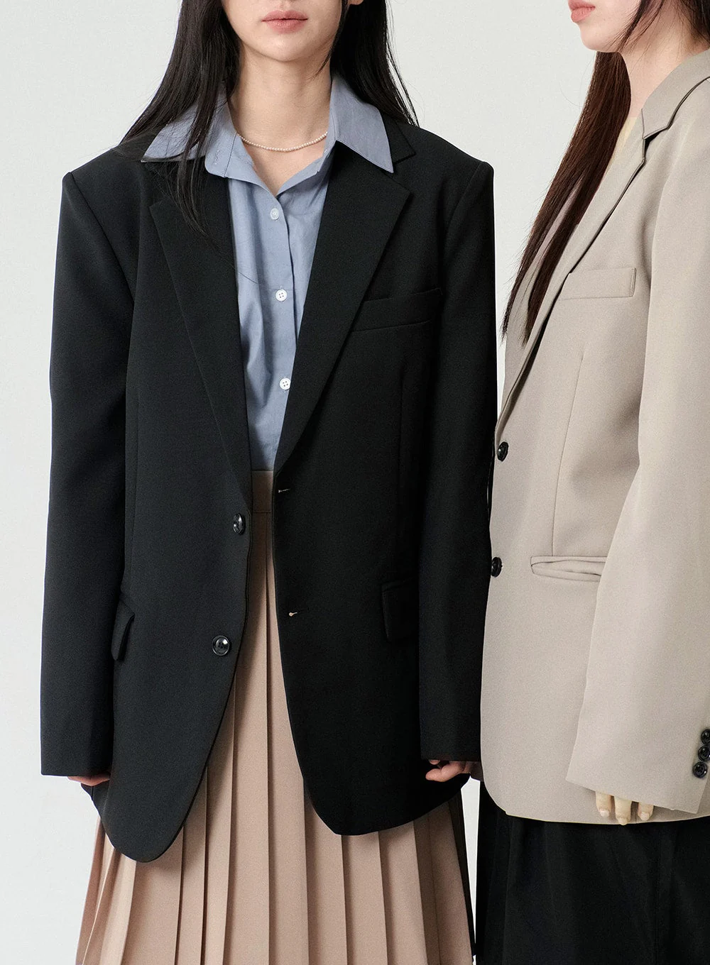 Basic Two Button Blazer with Pocket OS06 - Image 6
