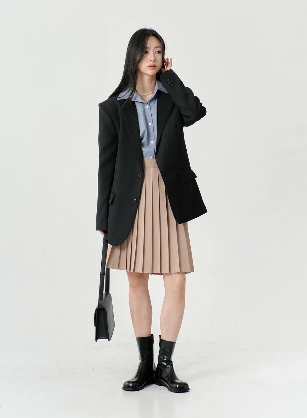 Basic Two Button Blazer with Pocket OS06 - Image 8