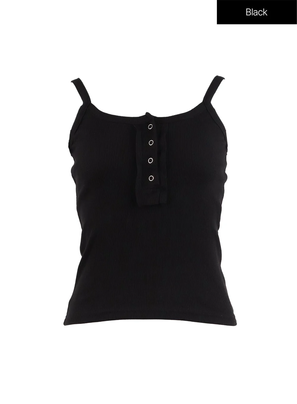 Basic U-Neck Snap Button Tank Top OJ424 - Image 3