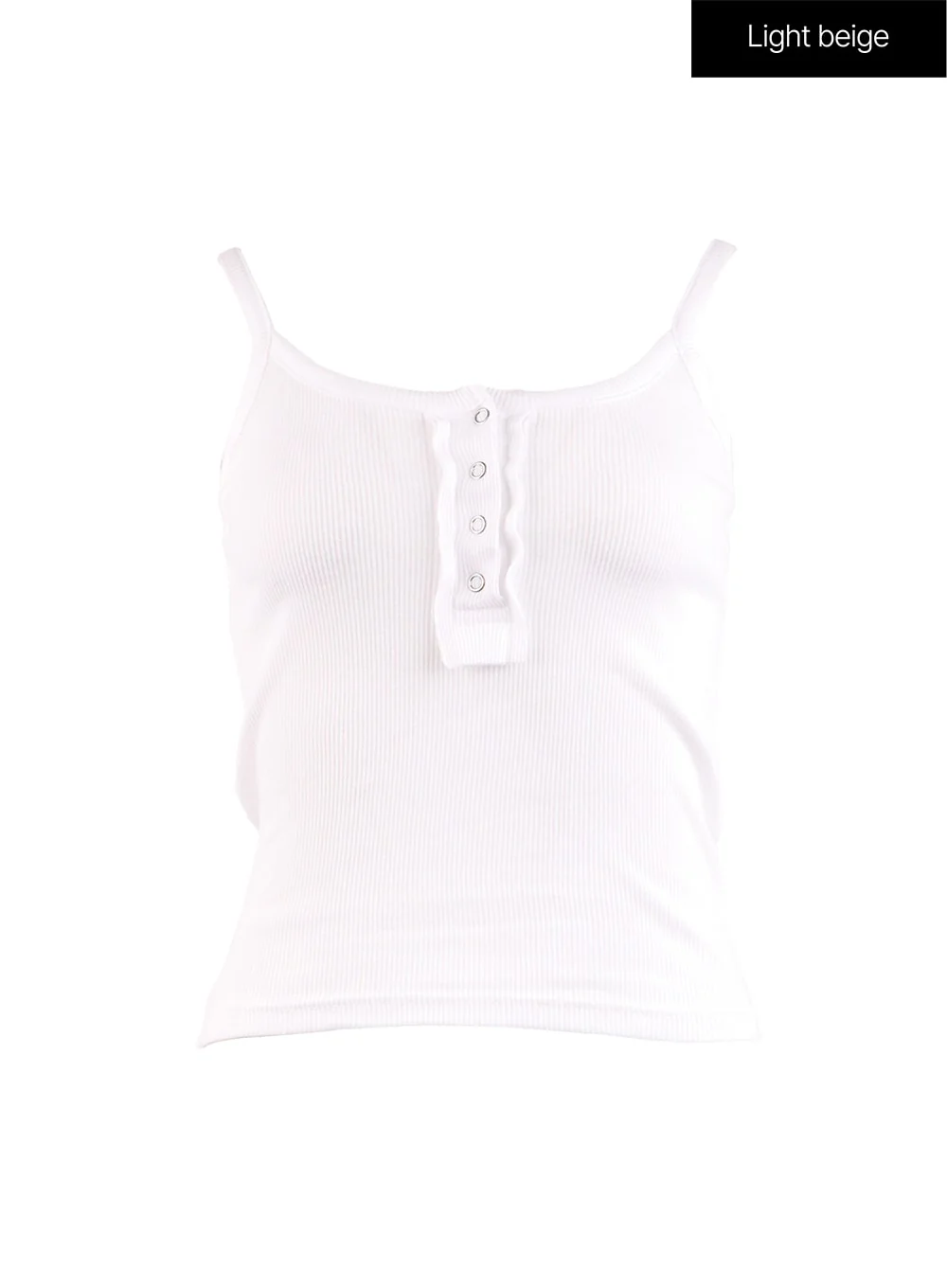 Basic U-Neck Snap Button Tank Top OJ424 - Image 4
