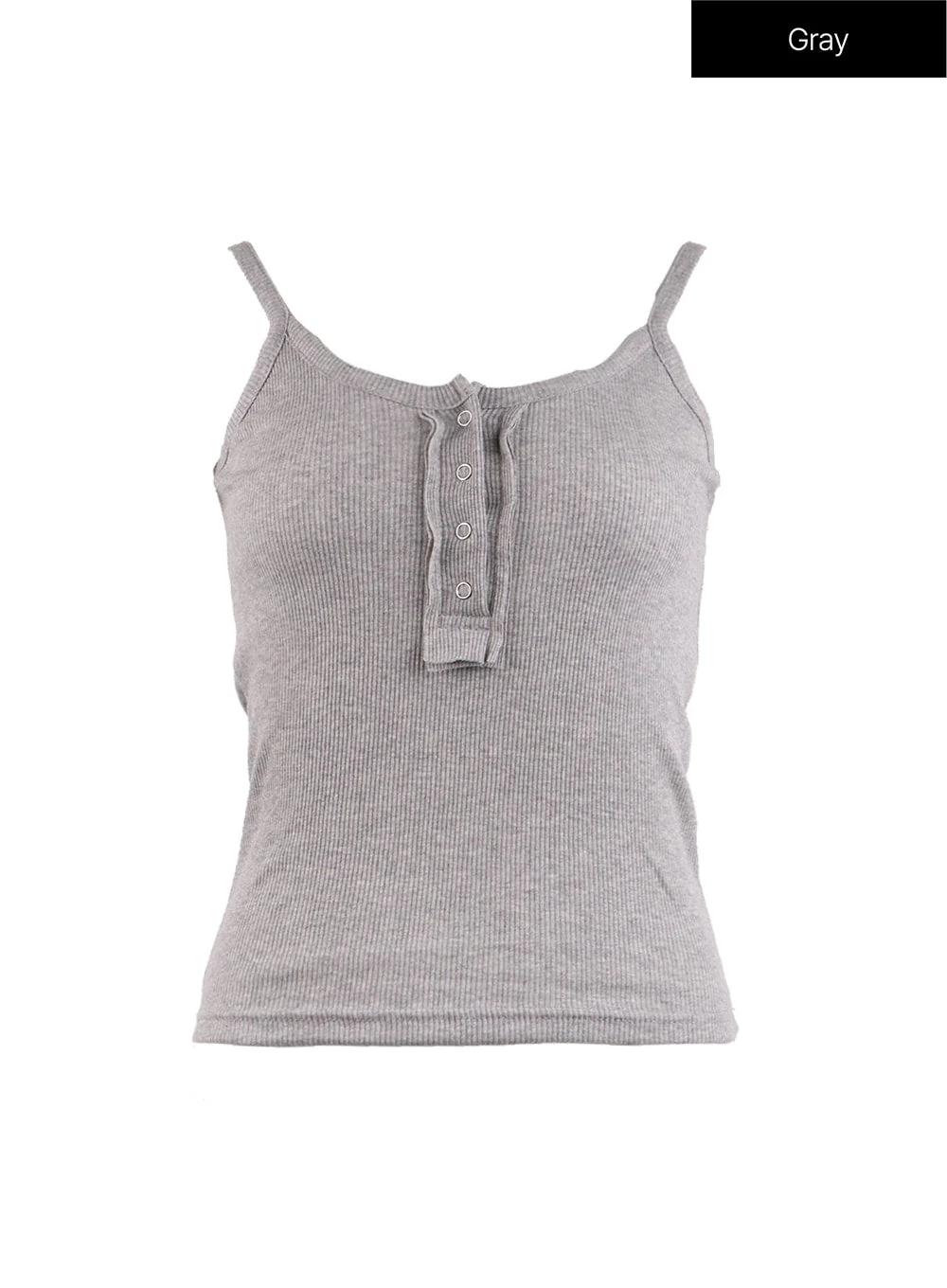 Basic U-Neck Snap Button Tank Top OJ424 - Image 5