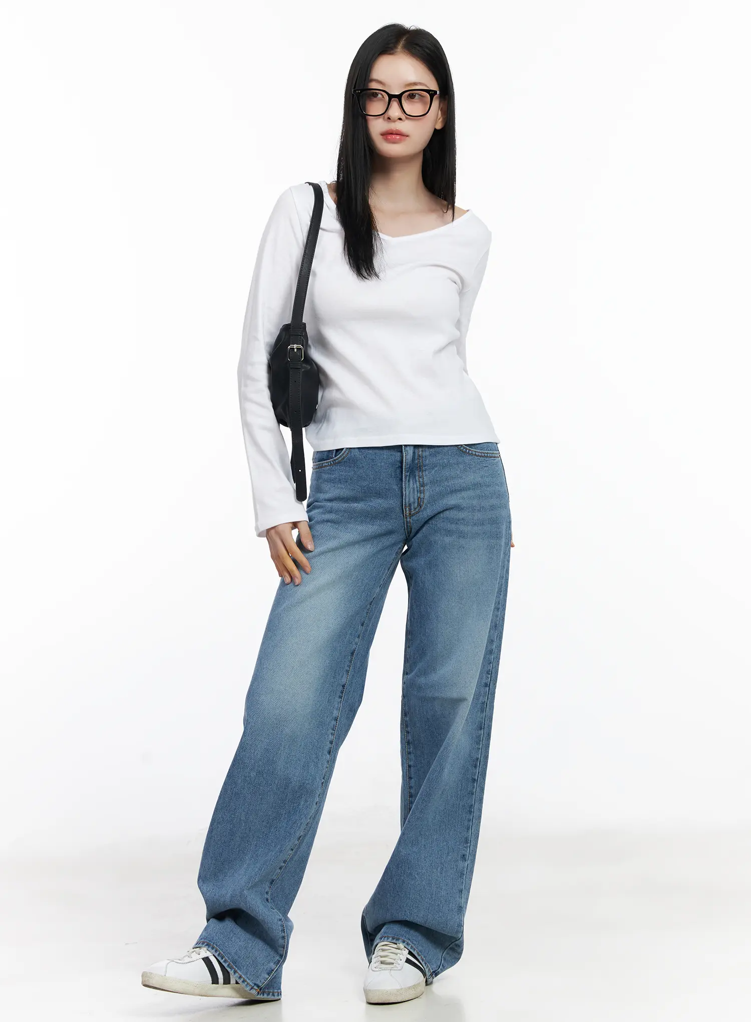 Basic V-Neck Long Sleeve Tee CJ519 - Image 6