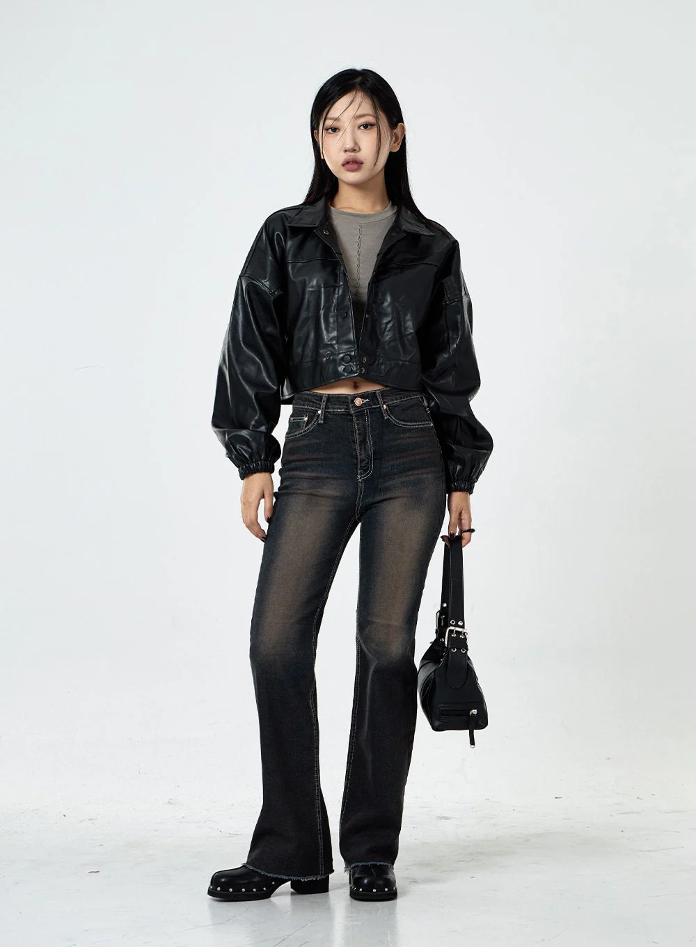 Basic Washed Bootcut Jeans CS07
