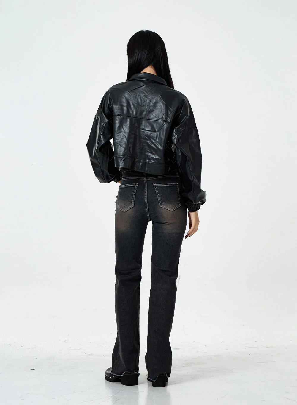 Basic Washed Bootcut Jeans CS07 - Image 12