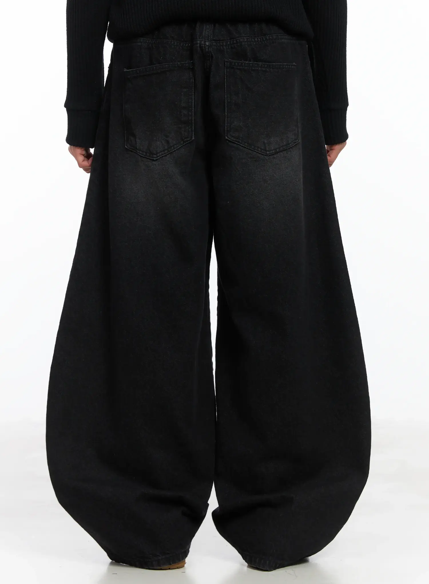 Basic Wide Leg Black Jeans ID515 - Image 6