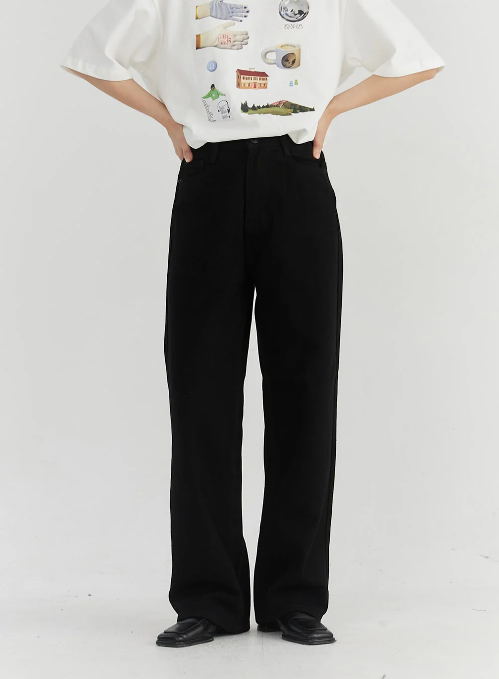 Basic Wide Leg Pants OO331 - Image 2