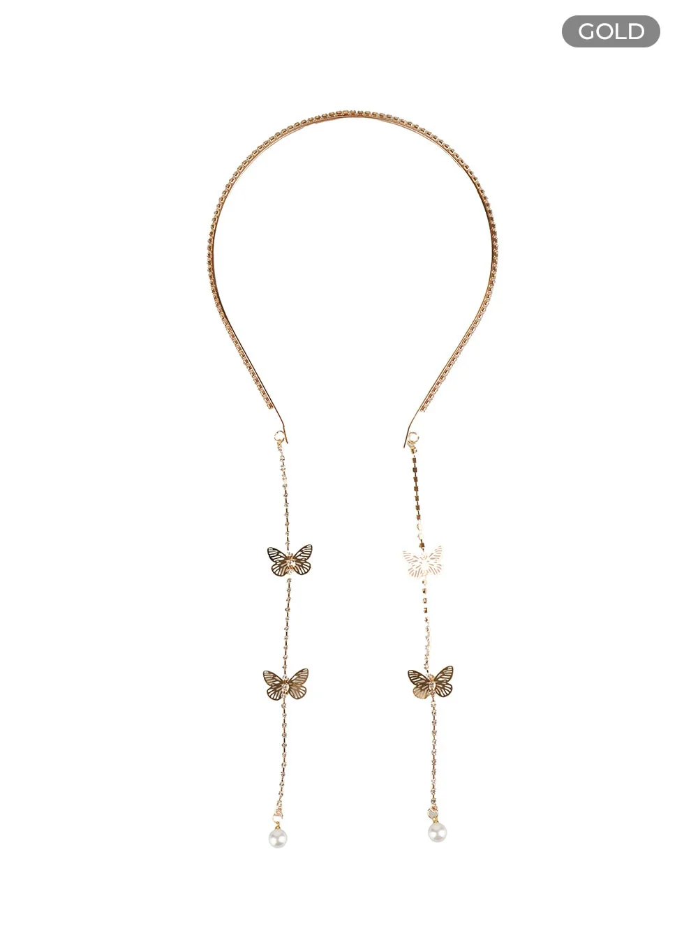 Beaded Pearl Brass Headband OG406 - Image 5