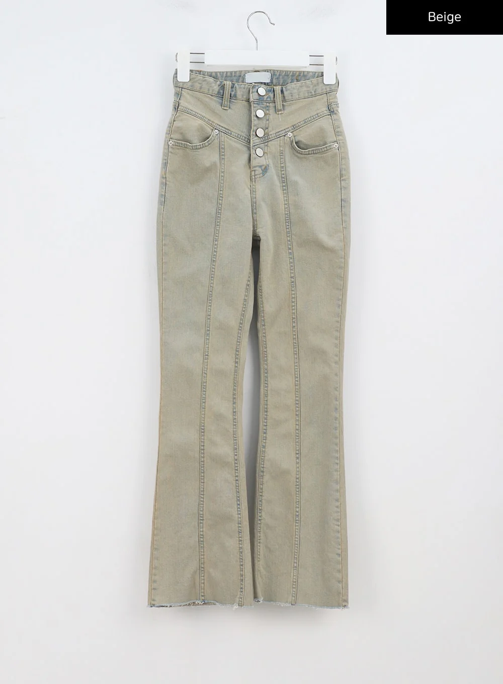 Beige Wash Bootcut Jeans BA320 - Image 12