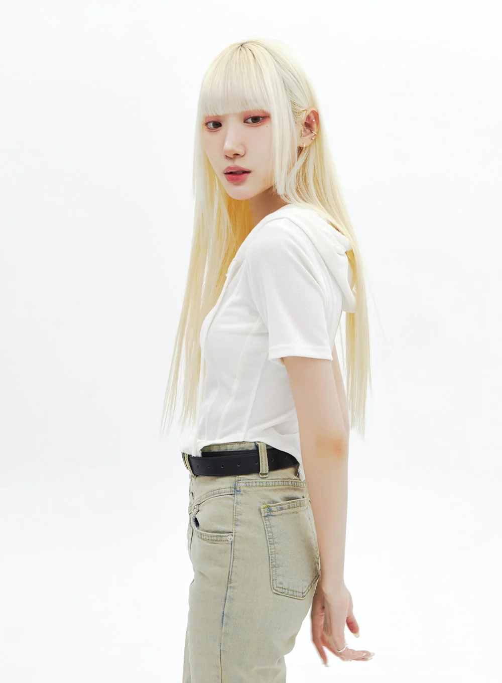 Beige Wash Bootcut Jeans BA320 - Image 5
