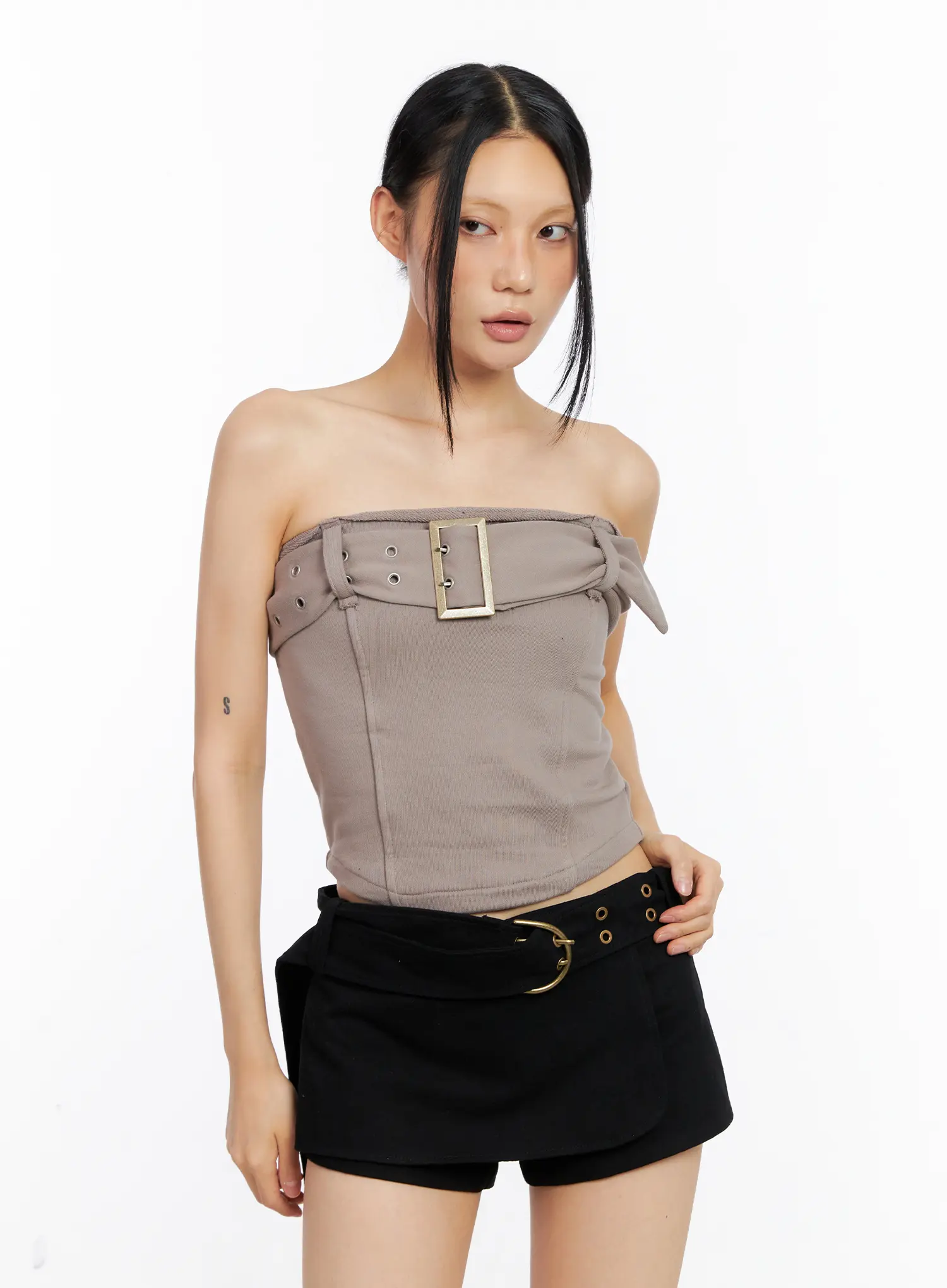 Belted Cropped Tube Top CL530 - Image 2