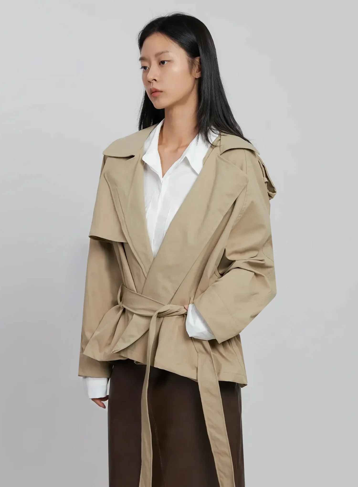 Belted Half Trench Coat ID504 - Image 3
