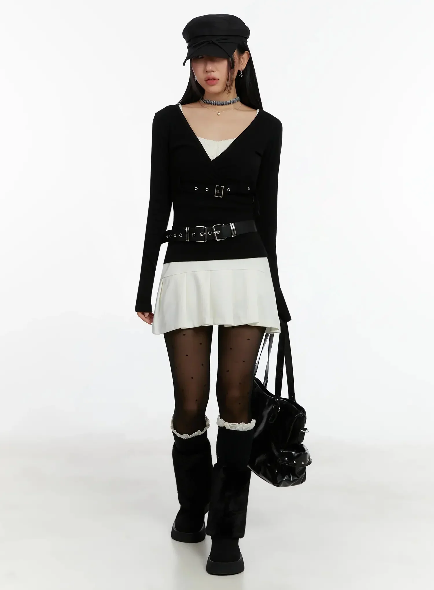 Belted Wrap Long Sleeve Top ID525 - Image 4