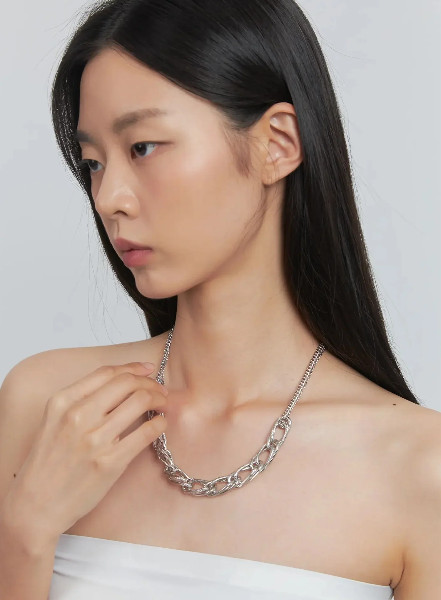 Bianca Bold Double Chain Necklace IU512 - Image 2