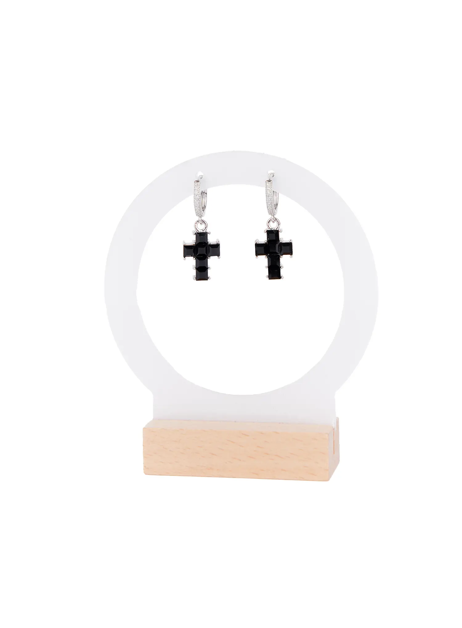 Black Cross Dangle Earrings CS518 - Image 6