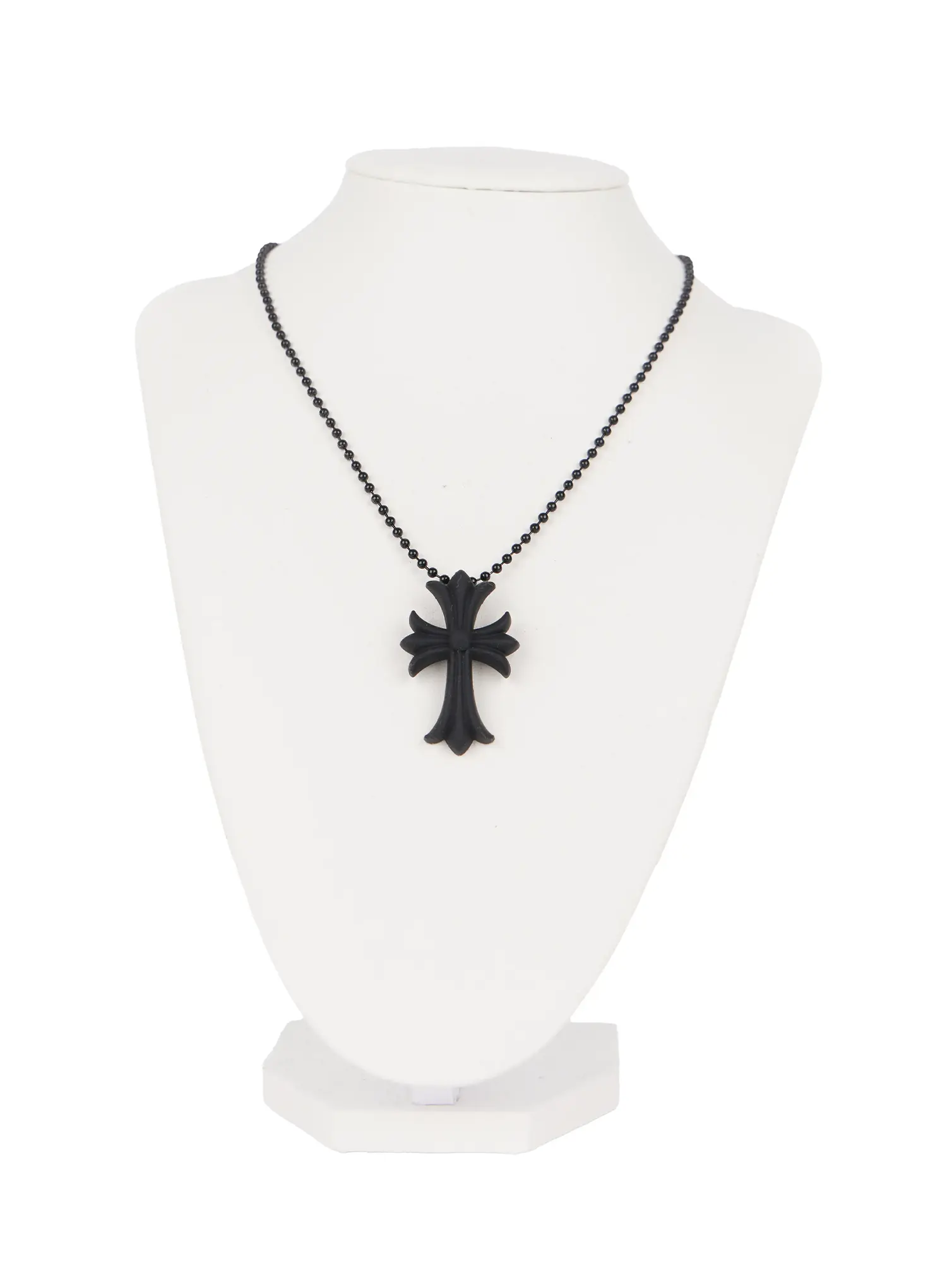 Black Cross Pendant Necklace CL528 - Image 5