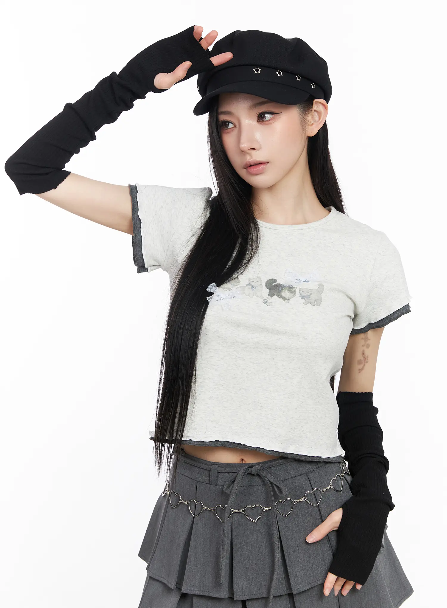 Black Fingerless Hand Warmers CM519 - Image 2