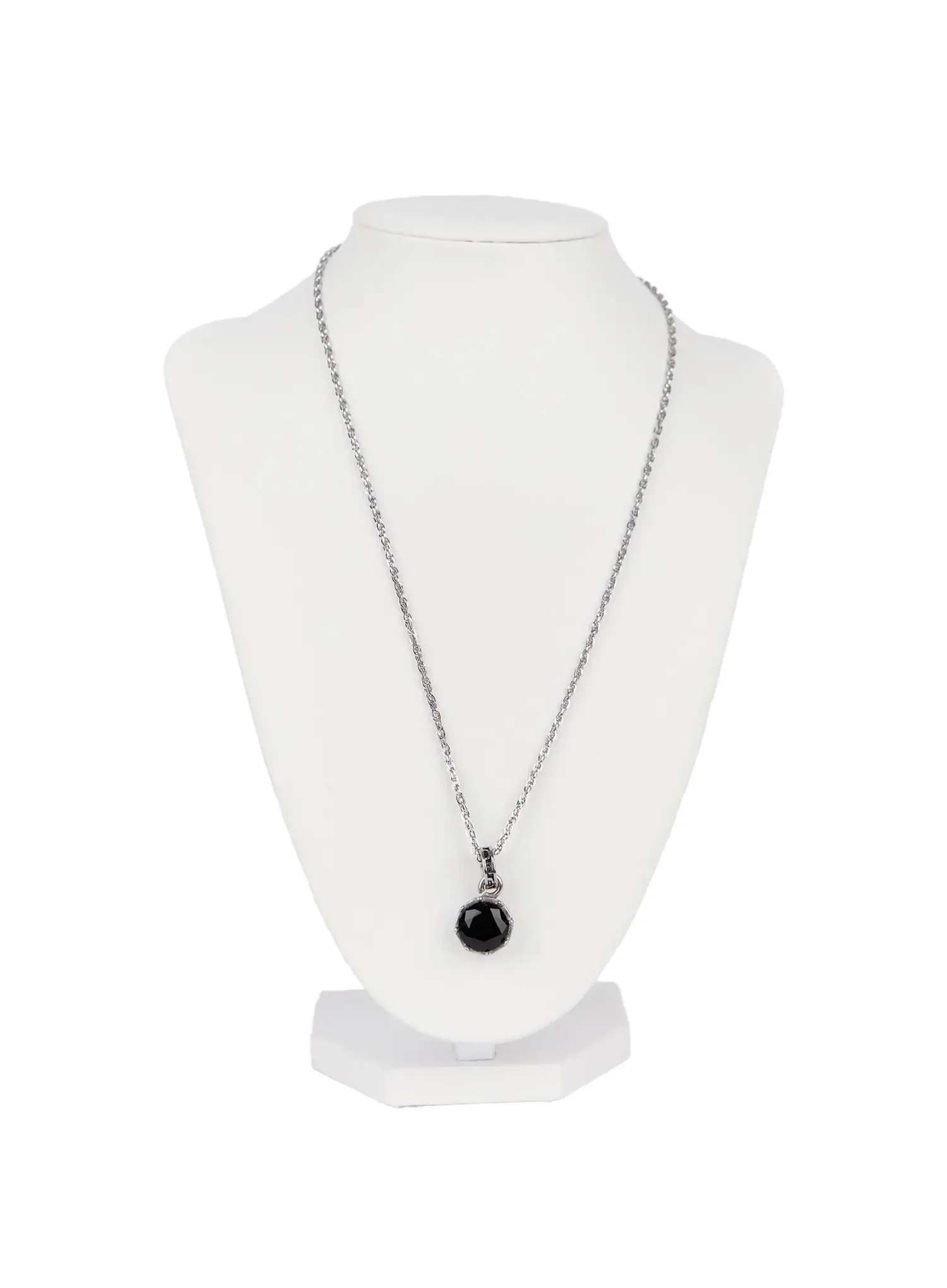 Black Stone Chain Necklace ID502 - Image 4