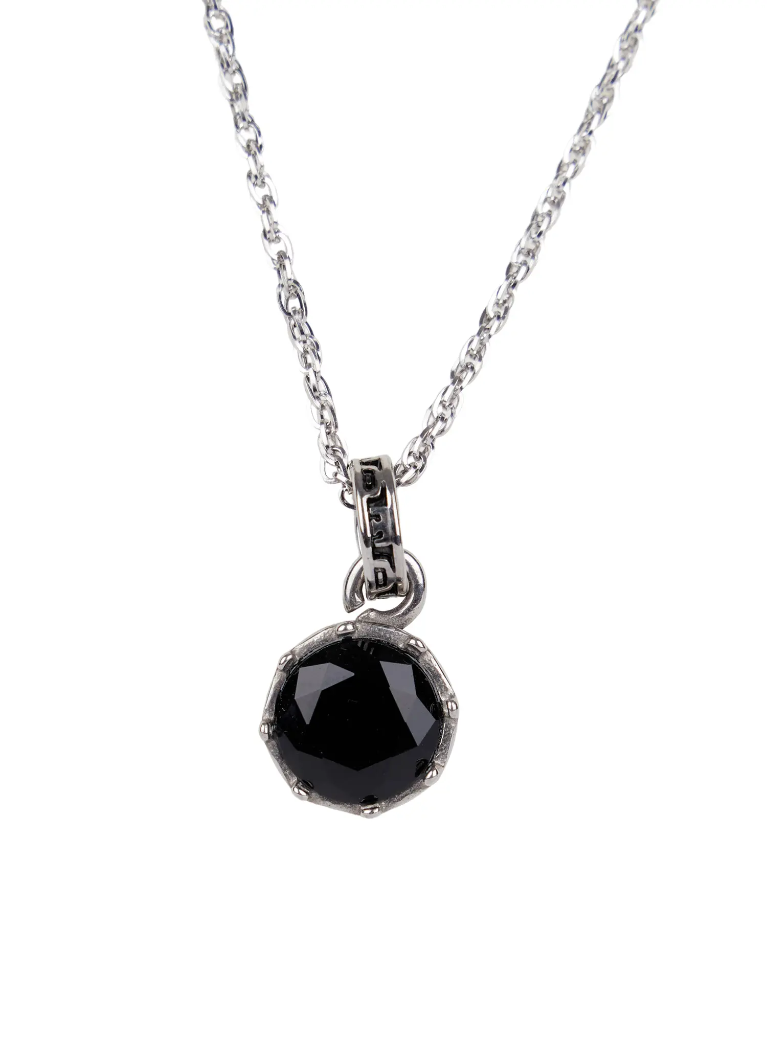Black Stone Chain Necklace ID502 - Image 5