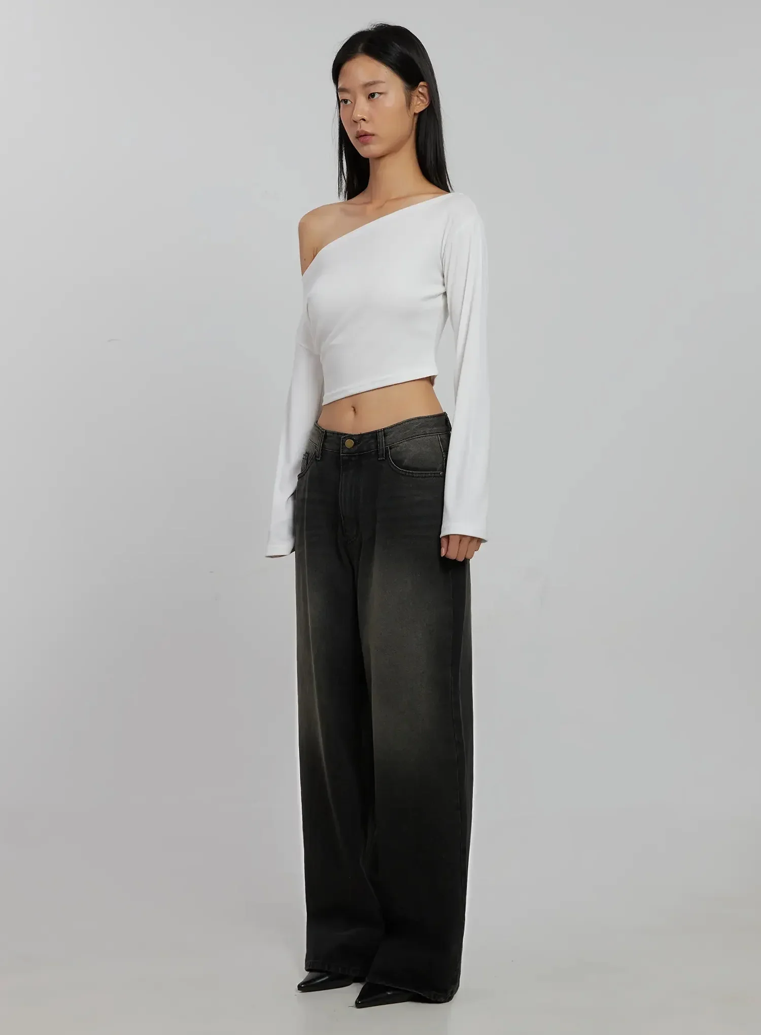 Blaire Dark Washed Wide Leg Jeans IJ509 - Image 7
