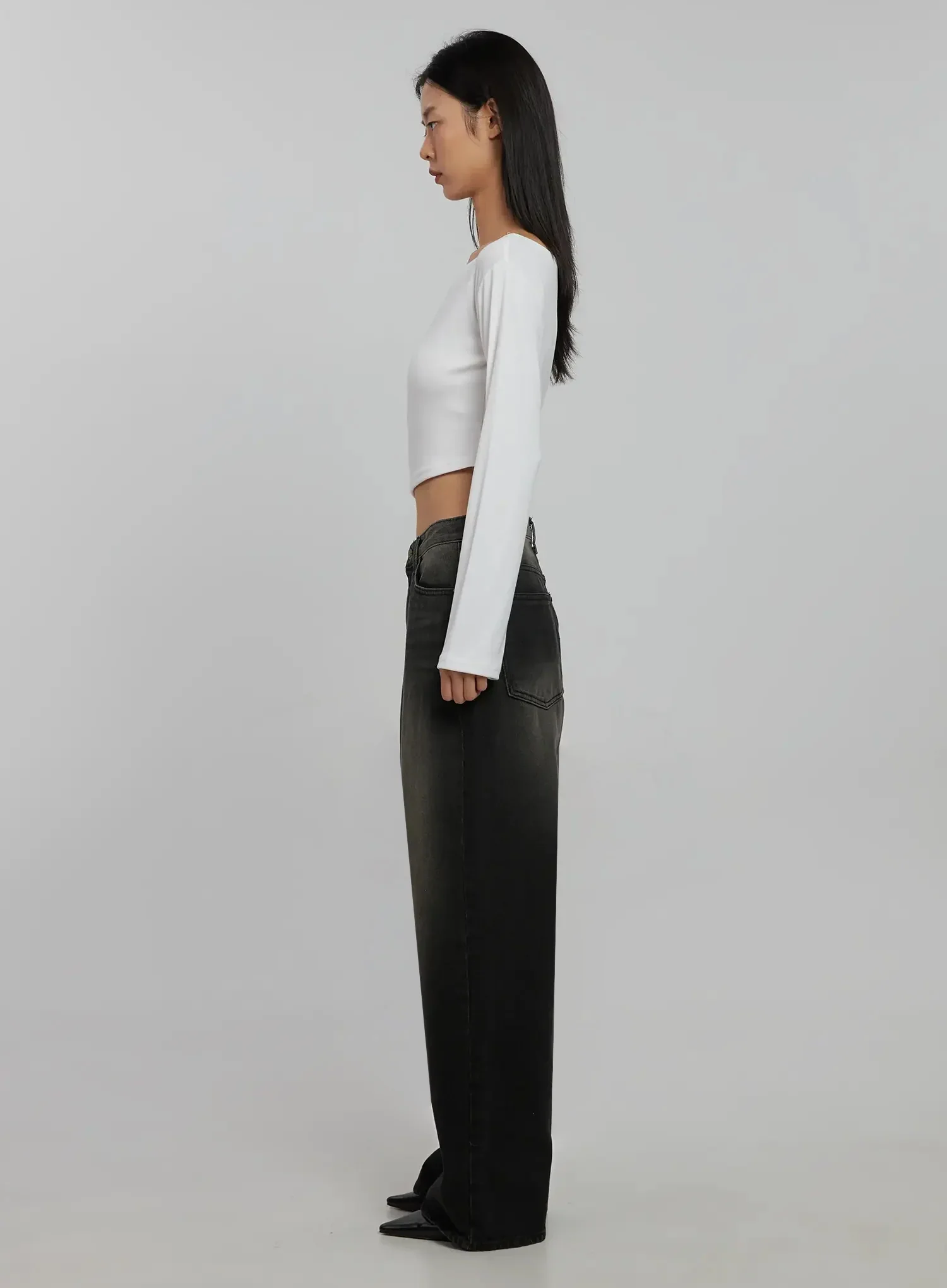 Blaire Dark Washed Wide Leg Jeans IJ509 - Image 8