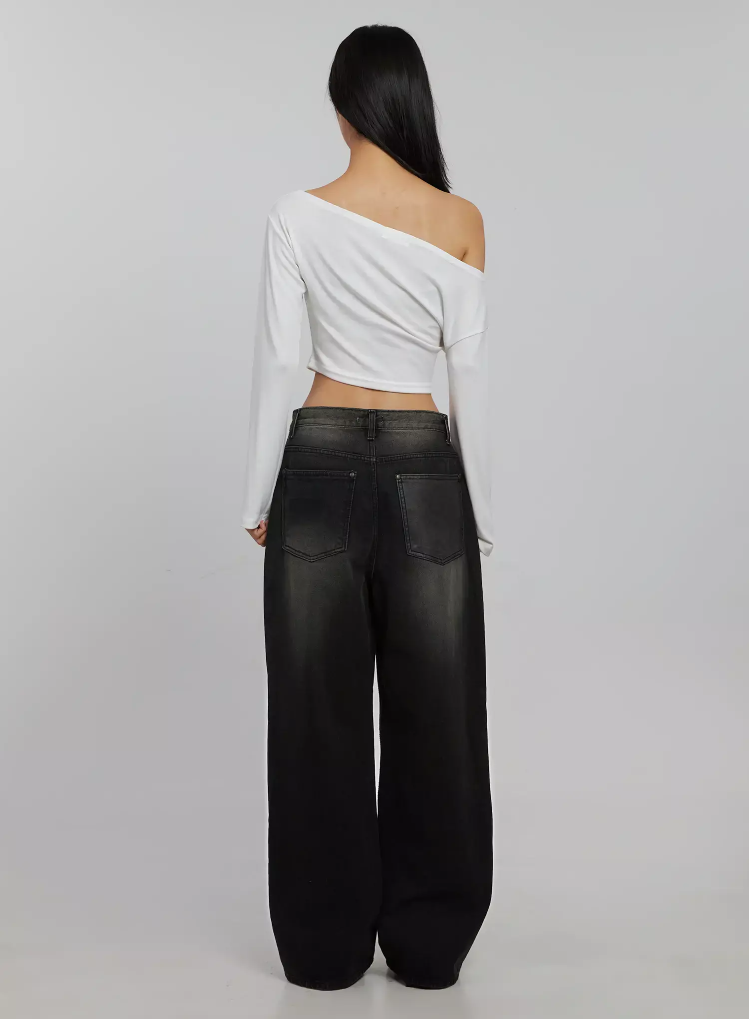 Blaire Dark Washed Wide Leg Jeans IJ509 - Image 9