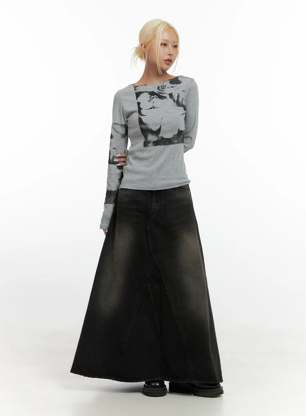Blossom Print Long Sleeve Tee CS425 - Image 2