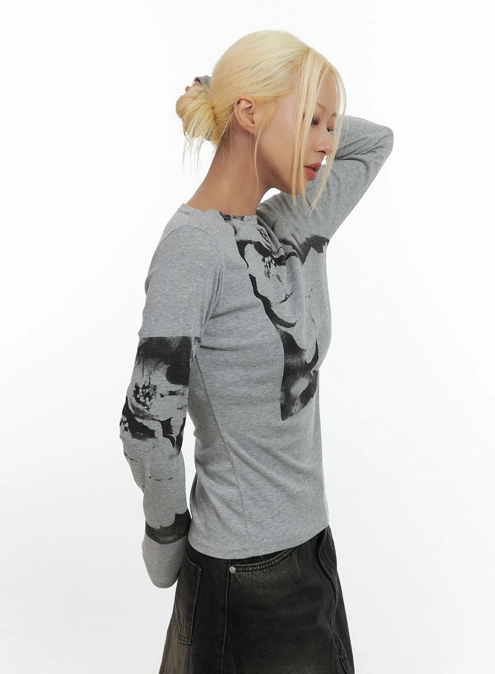 Blossom Print Long Sleeve Tee CS425 - Image 4