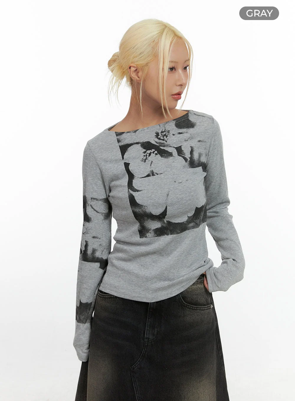 Blossom Print Long Sleeve Tee CS425 - Image 7