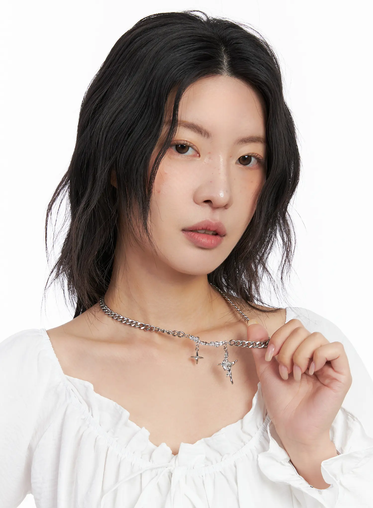 Blue Cubic Cross Necklace CC1809 - Image 2
