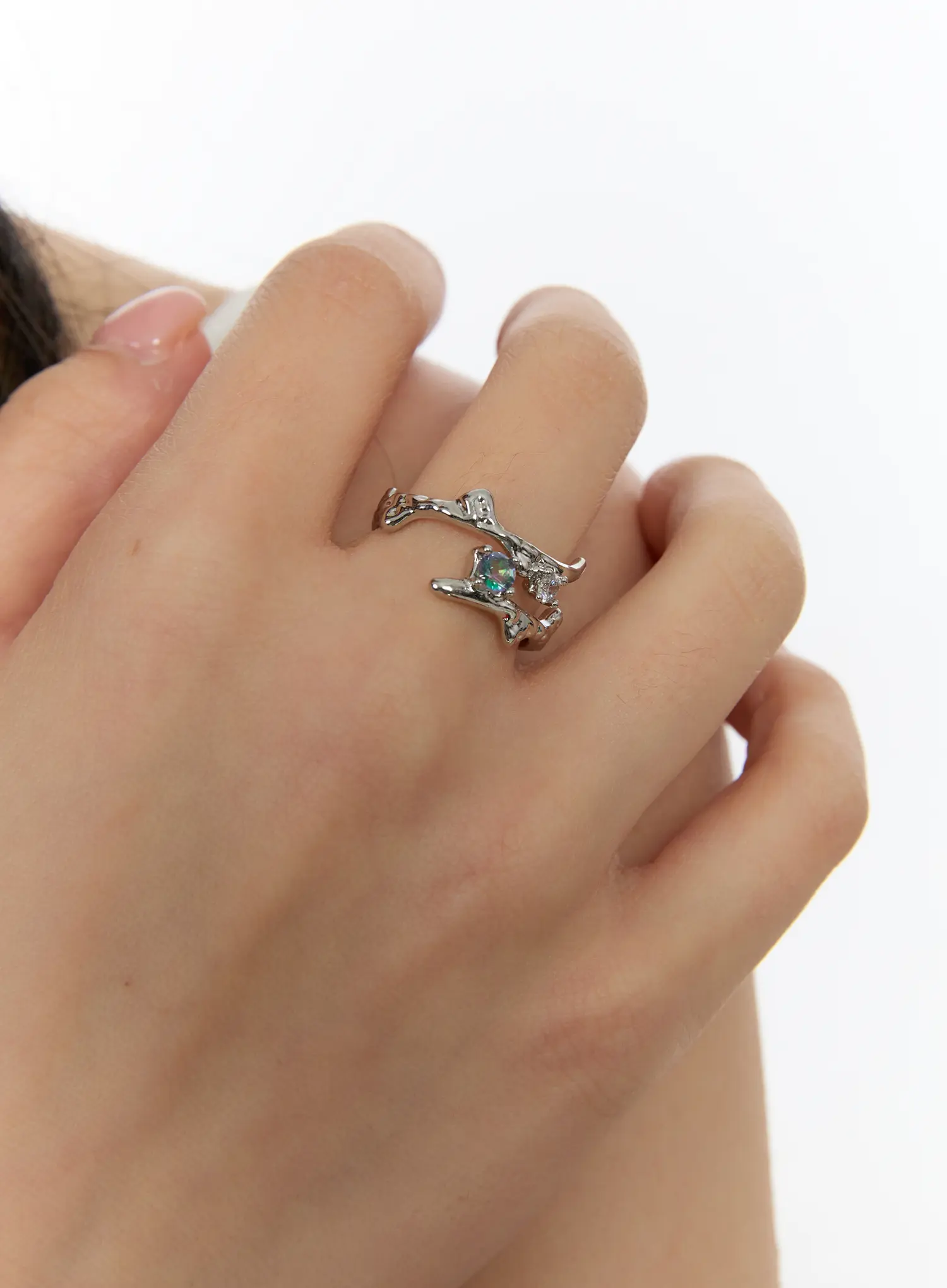Blue Cubic Ring CA508