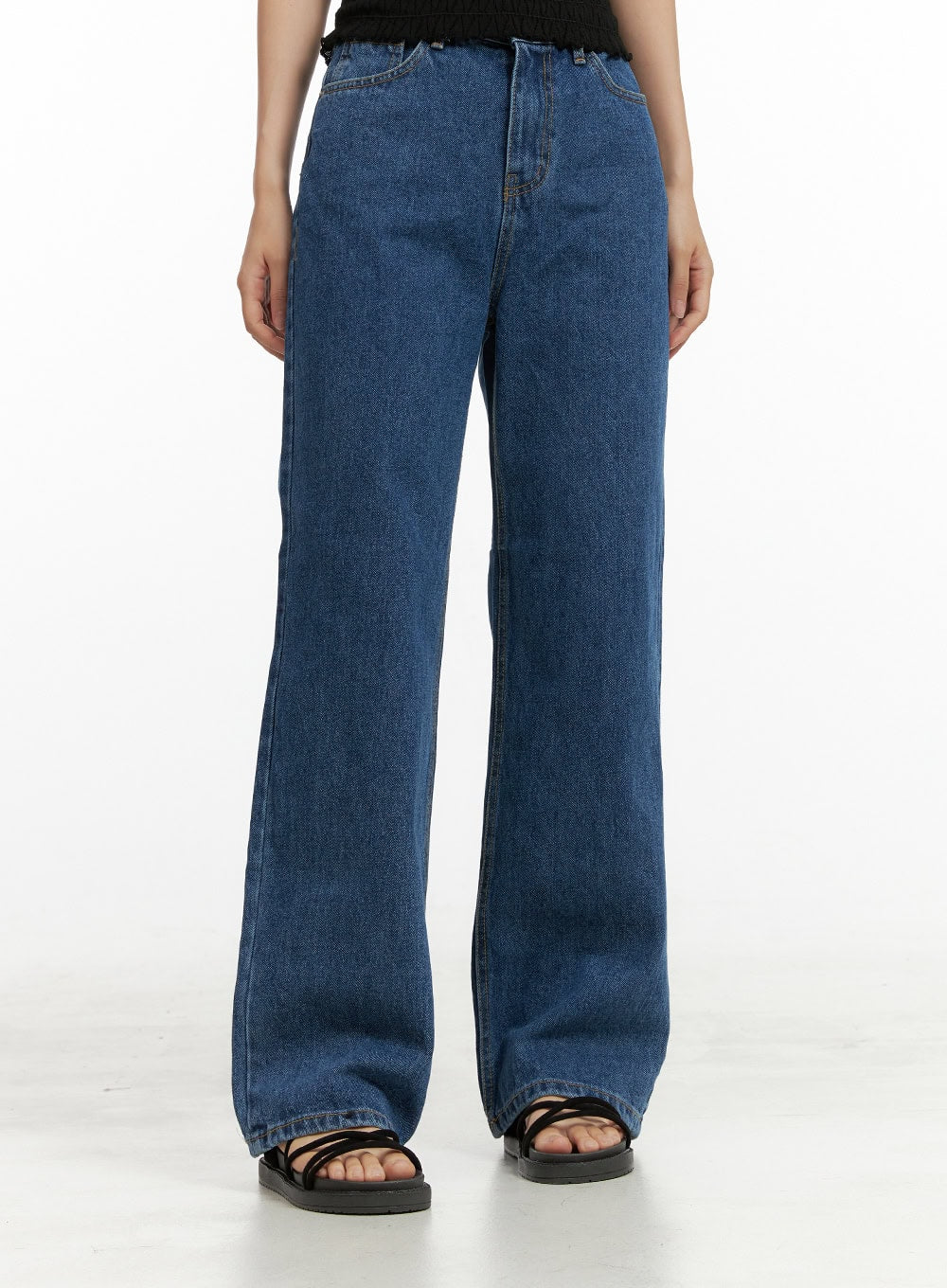 Blue Wide-Leg Jeans OU407 - Image 2