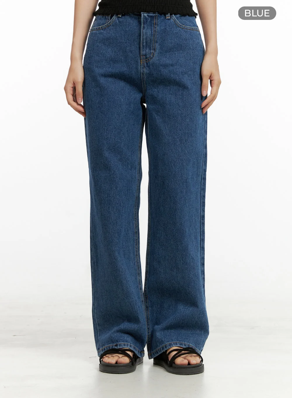 Blue Wide-Leg Jeans OU407 - Image 7