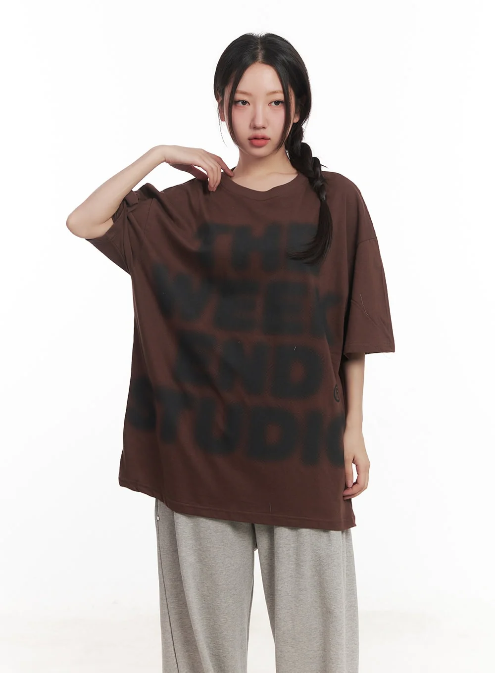 Blur Graphic Oversize T-Shirt CA529 - Image 11