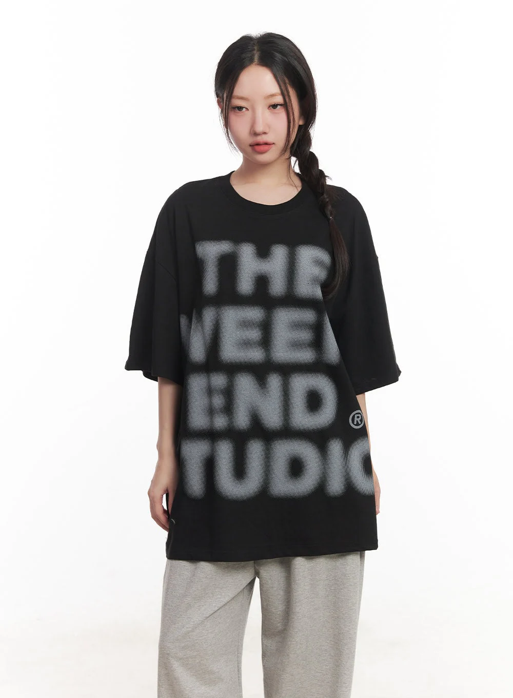 Blur Graphic Oversize T-Shirt CA529 - Image 12