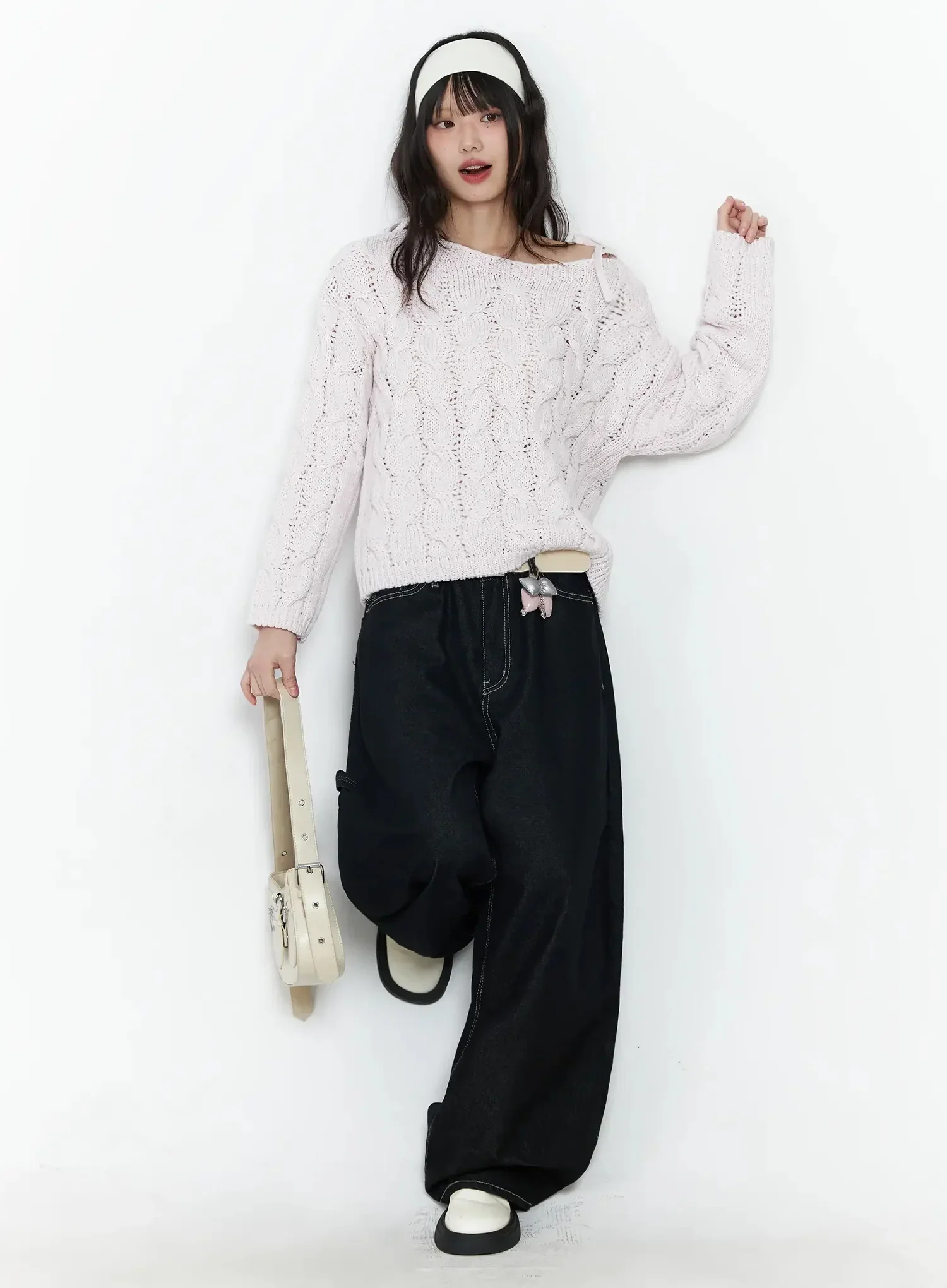 Boat Neck Cable Knit Top IF505 - Image 12