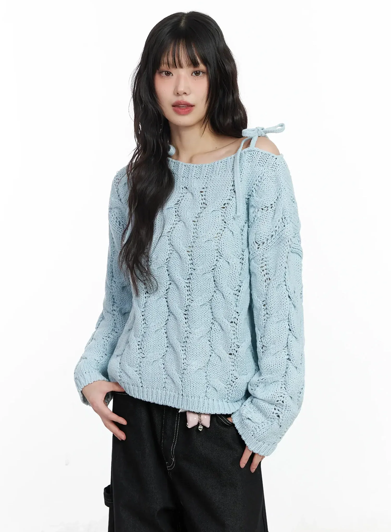 Boat Neck Cable Knit Top IF505 - Image 2