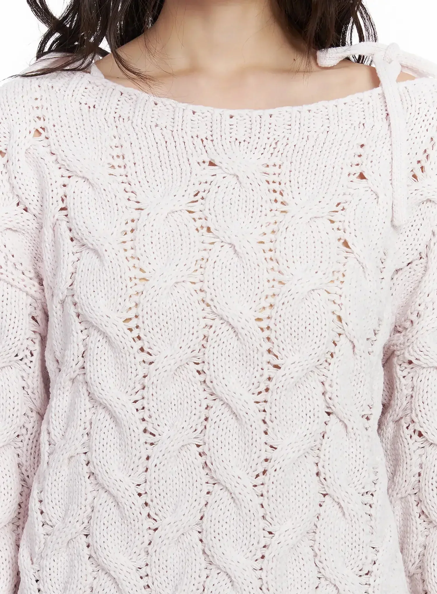 Boat Neck Cable Knit Top IF505 - Image 4