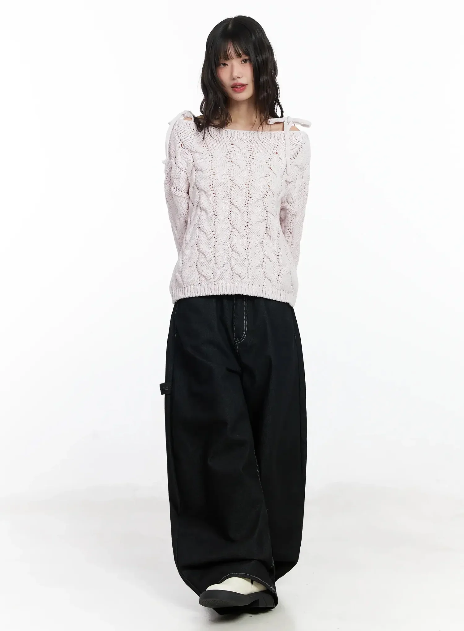 Boat Neck Cable Knit Top IF505 - Image 6