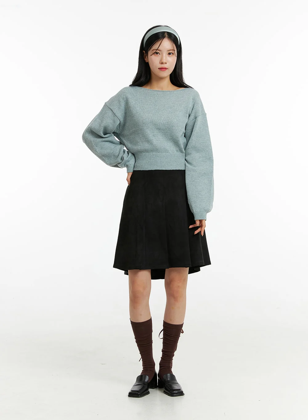 Boat Neck Knit Sweater ON320 - Image 2