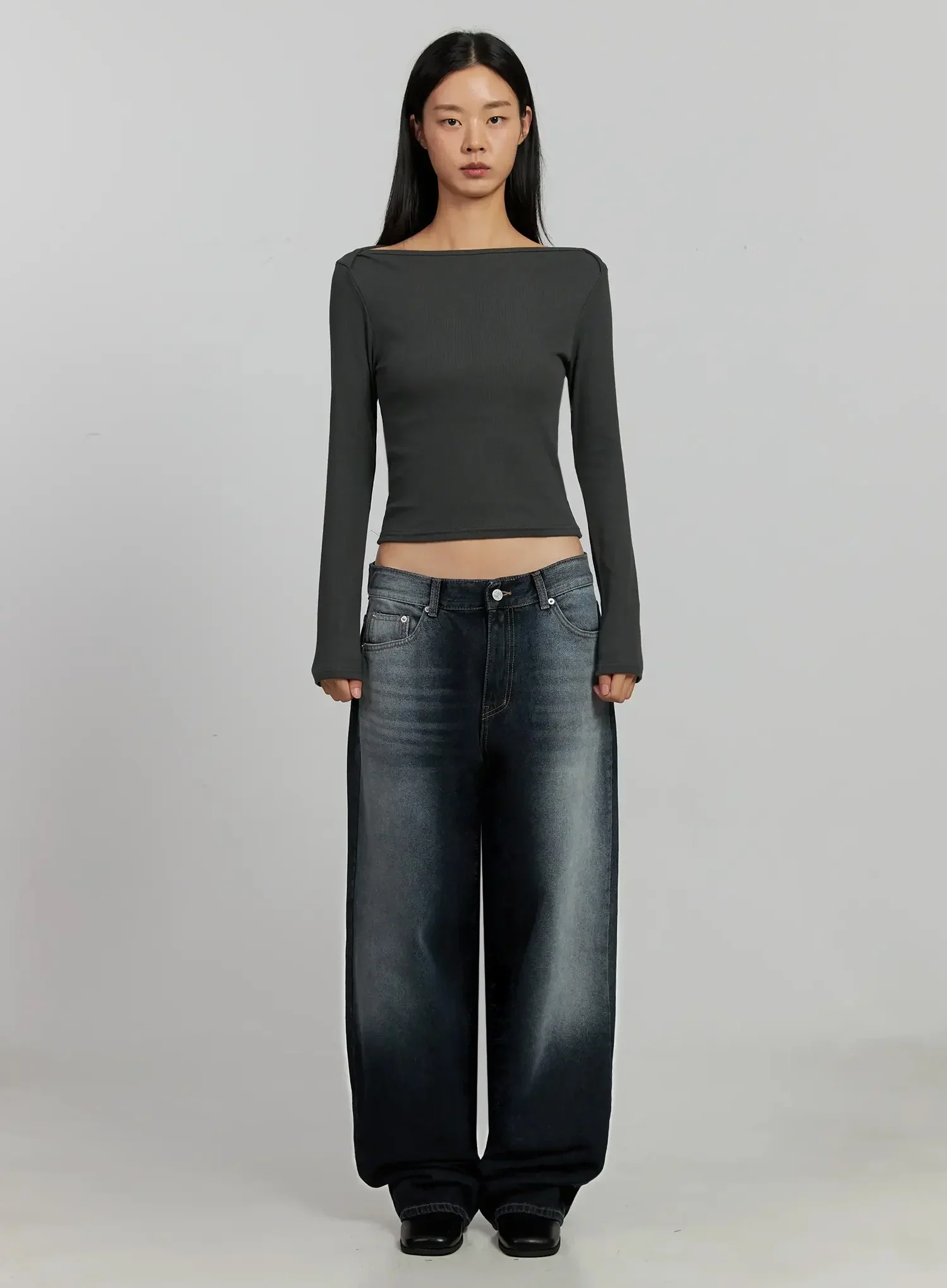 Boat Neck Long Sleeve Top IJ505 - Image 8
