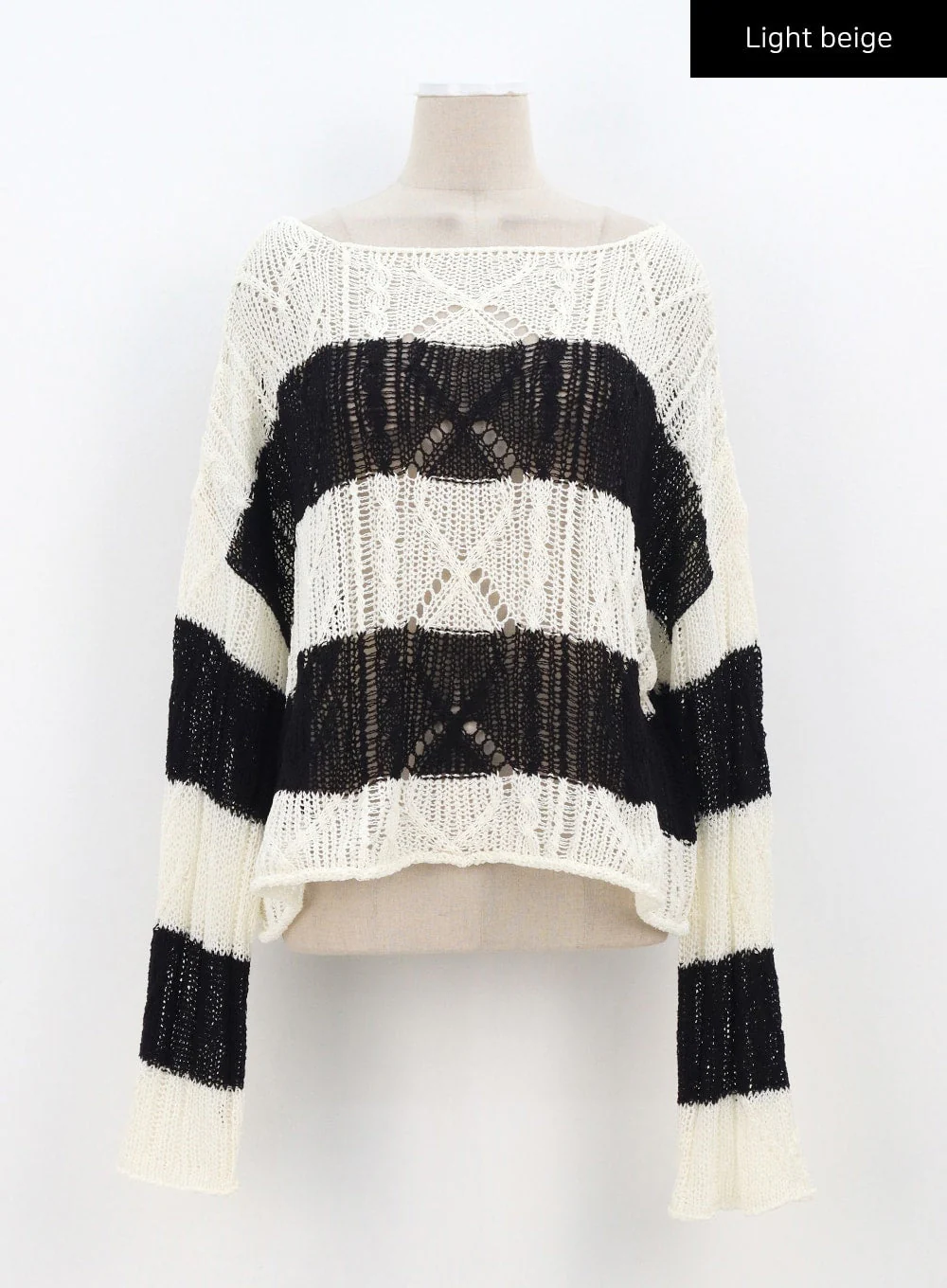 Boat Neck Stripe Sweater CA306 - Image 10