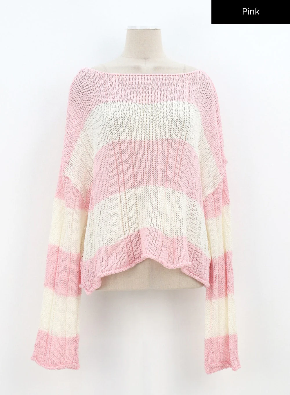 Boat Neck Stripe Sweater CA306 - Image 12