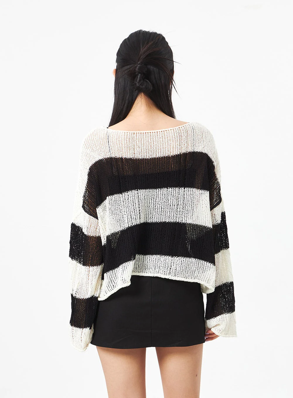 Boat Neck Stripe Sweater CA306 - Image 6