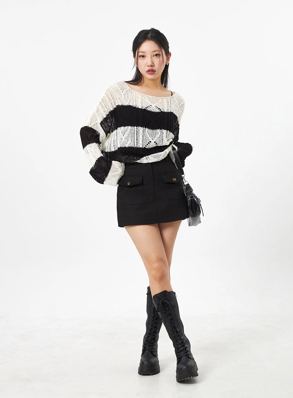 Boat Neck Stripe Sweater CA306 - Image 7