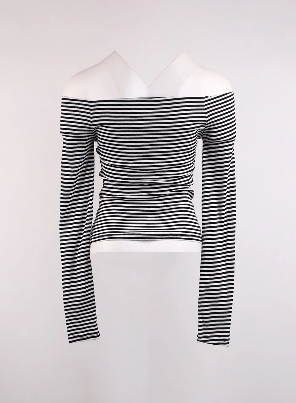 Boat Neck Stripe Tee OJ431 - Image 8