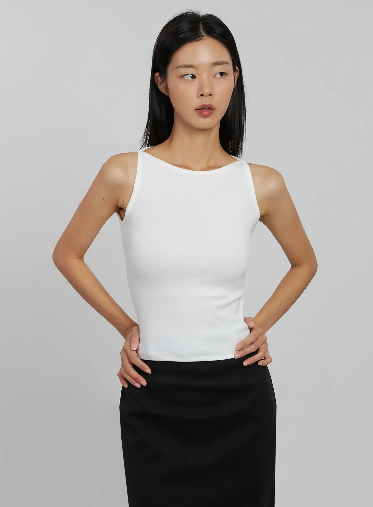 Boatneck Crop Tank Top IJ508 - Image 4